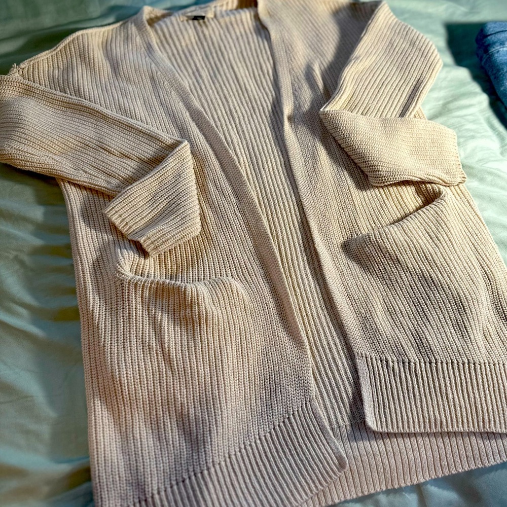 Beige open cardigan universal thread